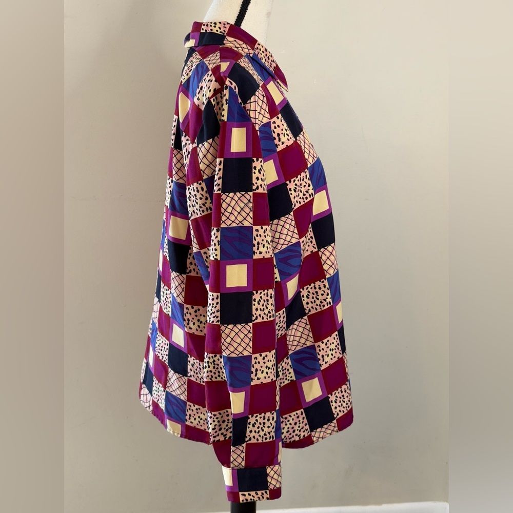 Joan Leslie patchwork & leopard print long sleeve… - image 2